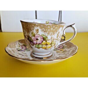 Royal Albert Tea Cup & Saucer Set "Lovelace" Pattern 1940's